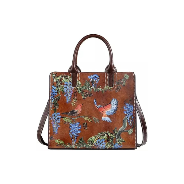 MFCHY Women's Casual Handbag Floral Handbag Women's Handmade Large Capacity Shoulder Messenger Bag