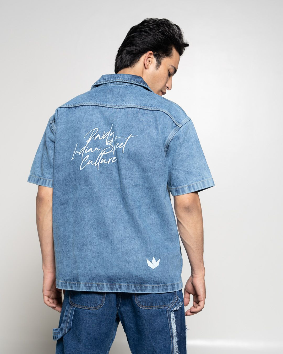 DENIM IKAT PATCH SHIRT